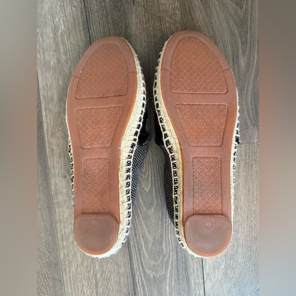 Tory Burch Lonnie espadrilles Flats Black tan Size 7 - Picture 5 of 8